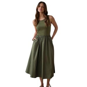 J. Crew Olive Green Maxi Dress